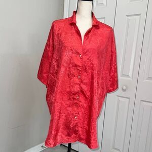 Victoria's Secret Gold Label Vintage Red Night Shirt - M/L